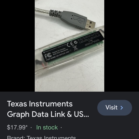 Texas Instruments Graph Data Link & USB Cable Set TI-83 Plus Graphing Calculator - Picture 6 of 9